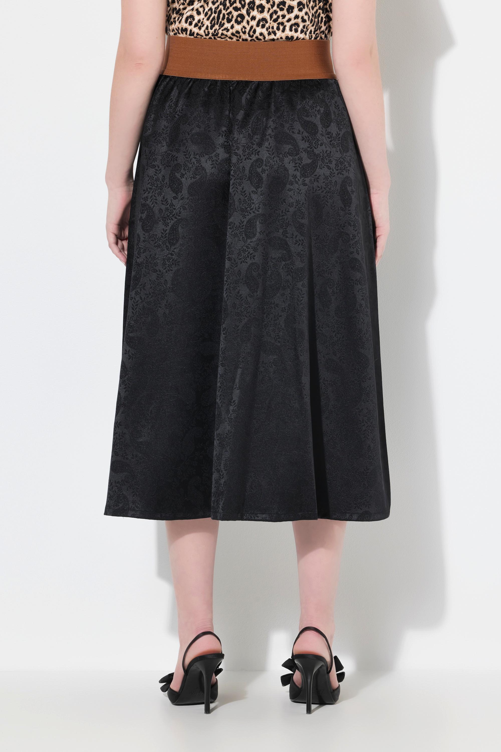 Ulla Popken Trachten-Maxirock, Jacquard, Elastikbund, Taschen