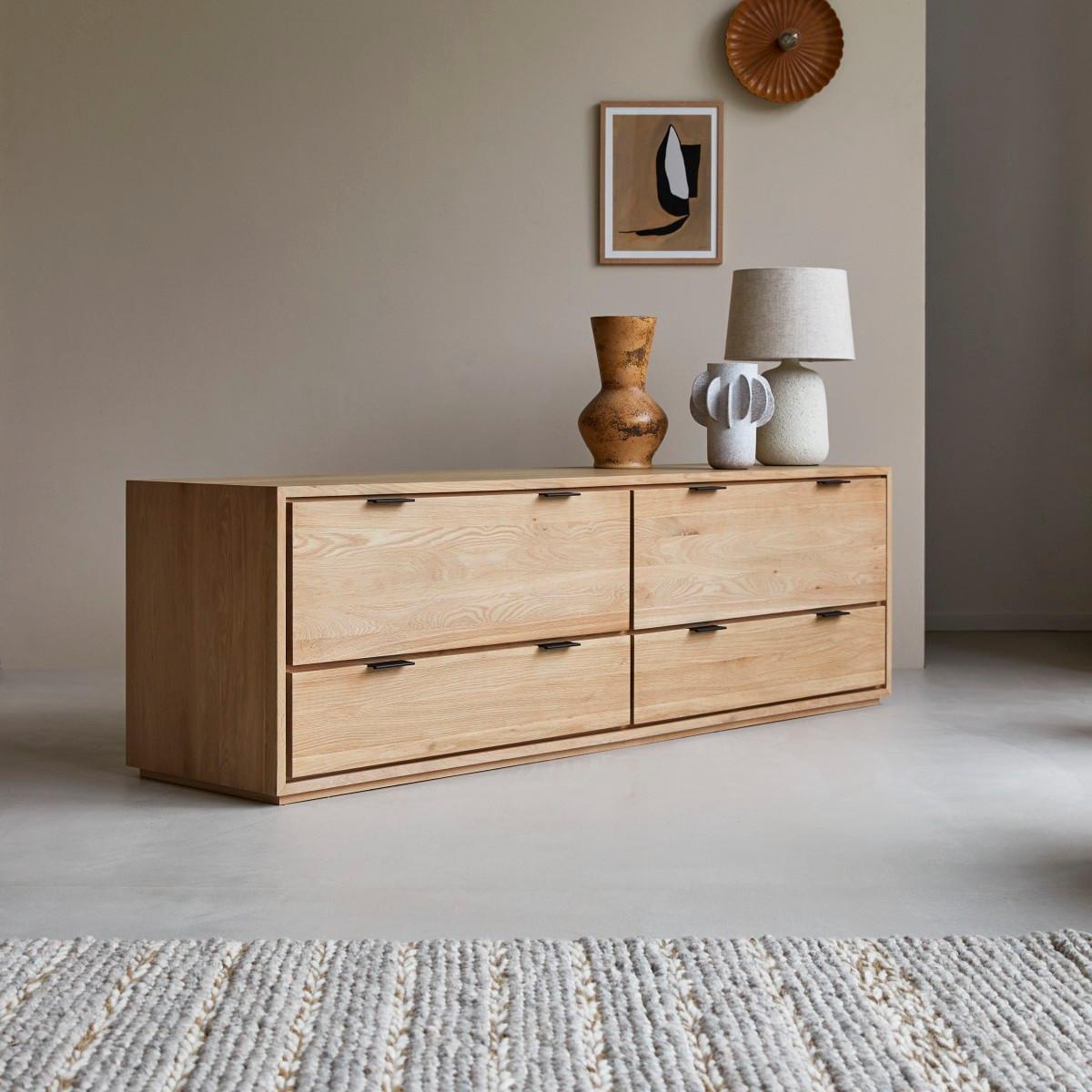Tikamoon TV Schrank aus massivem Eichenholz 180 cm Senson
