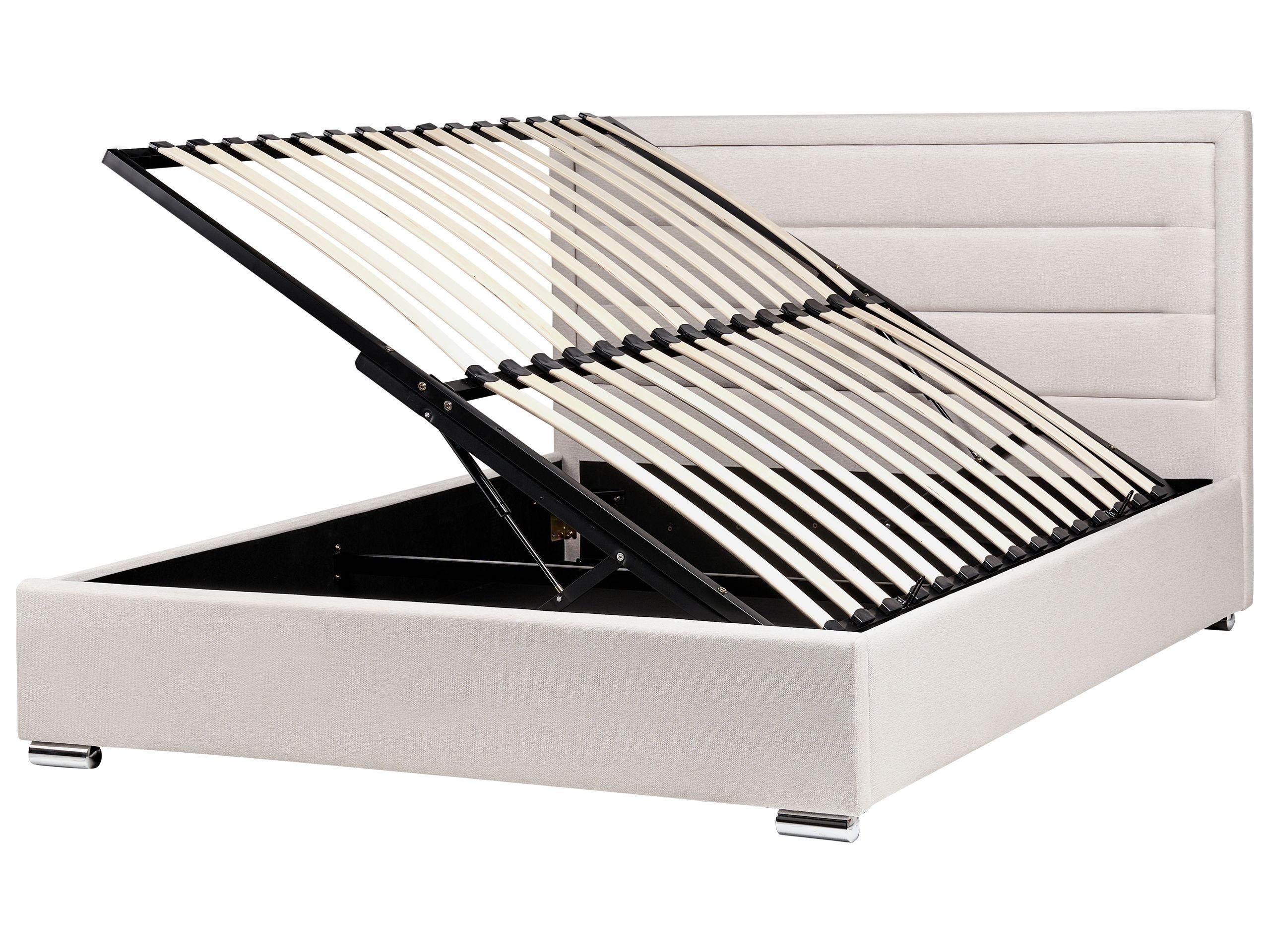 Beliani Bett mit Stauraum aus Polyester Modern ROUEN