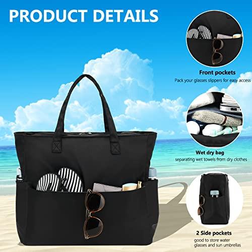 Only-bags.store Große Strandtasche mit Reißverschluss Wasserdichte Umhängetasche Tragetasche Shopper