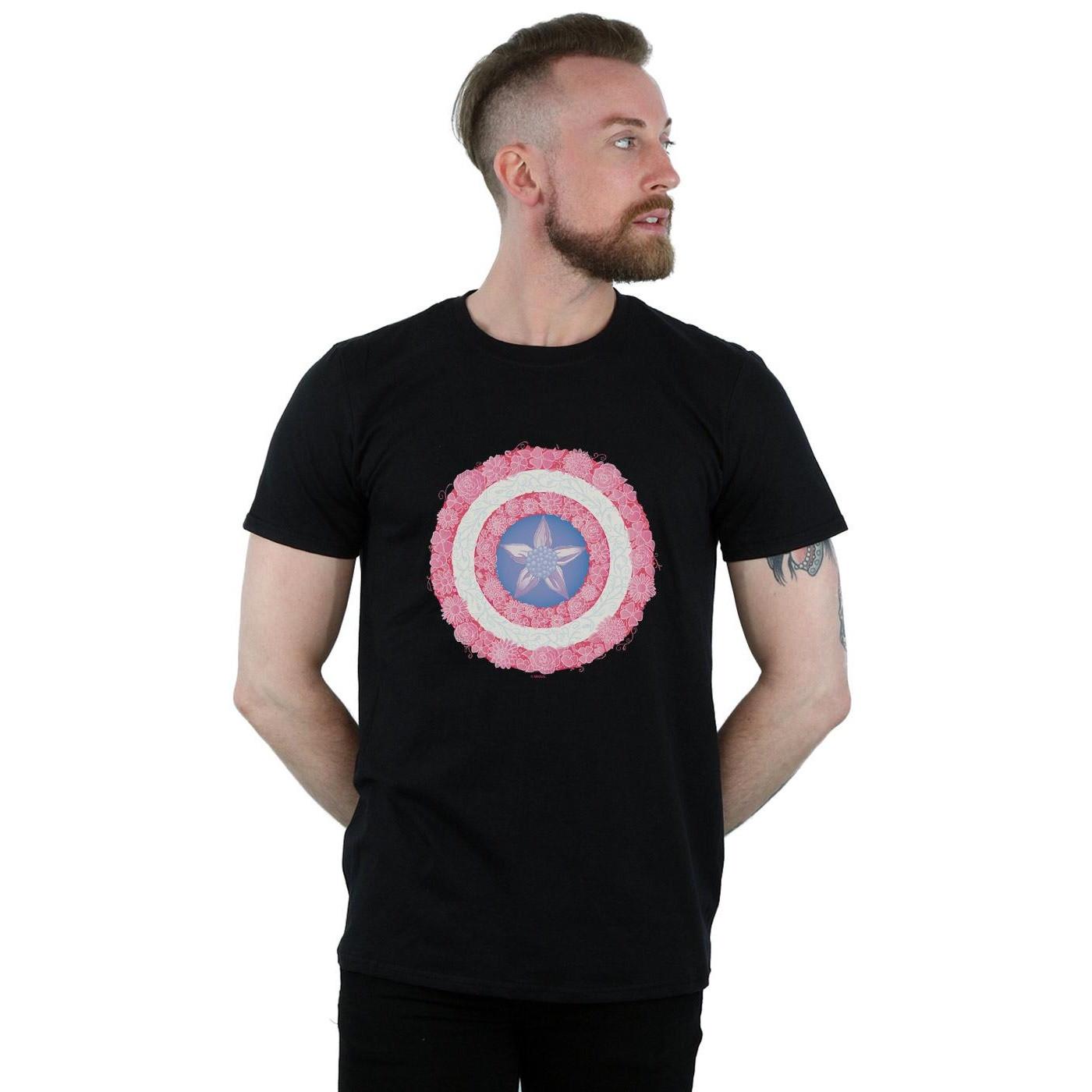MARVEL Captain America Floral Shield Graphic Print T-Shirt