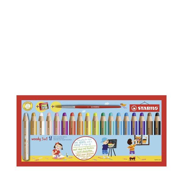 STABILO Dicke Farbstifte Woody 3in1