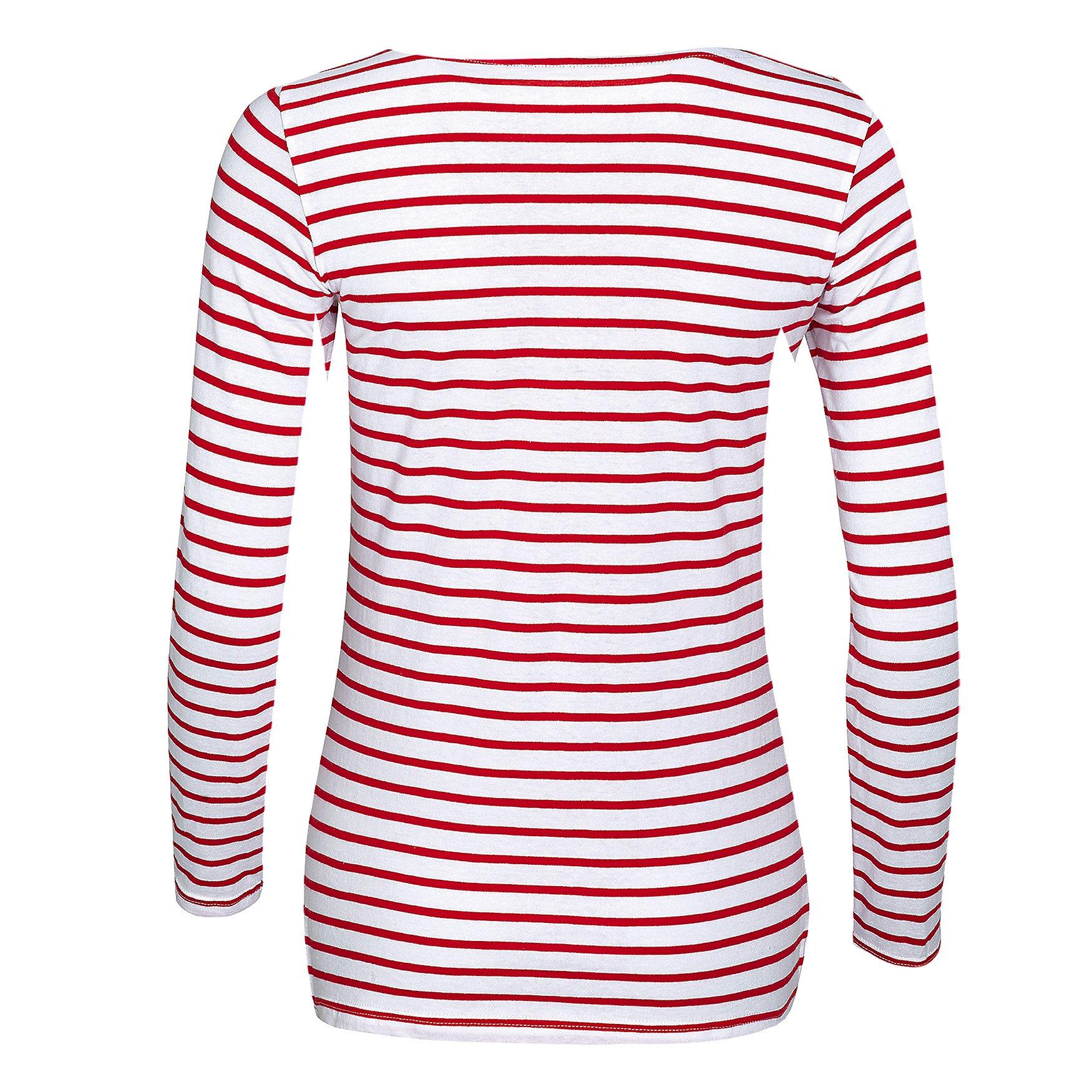 SOLS Gestreiftes Langarm Marine T-Shirt
