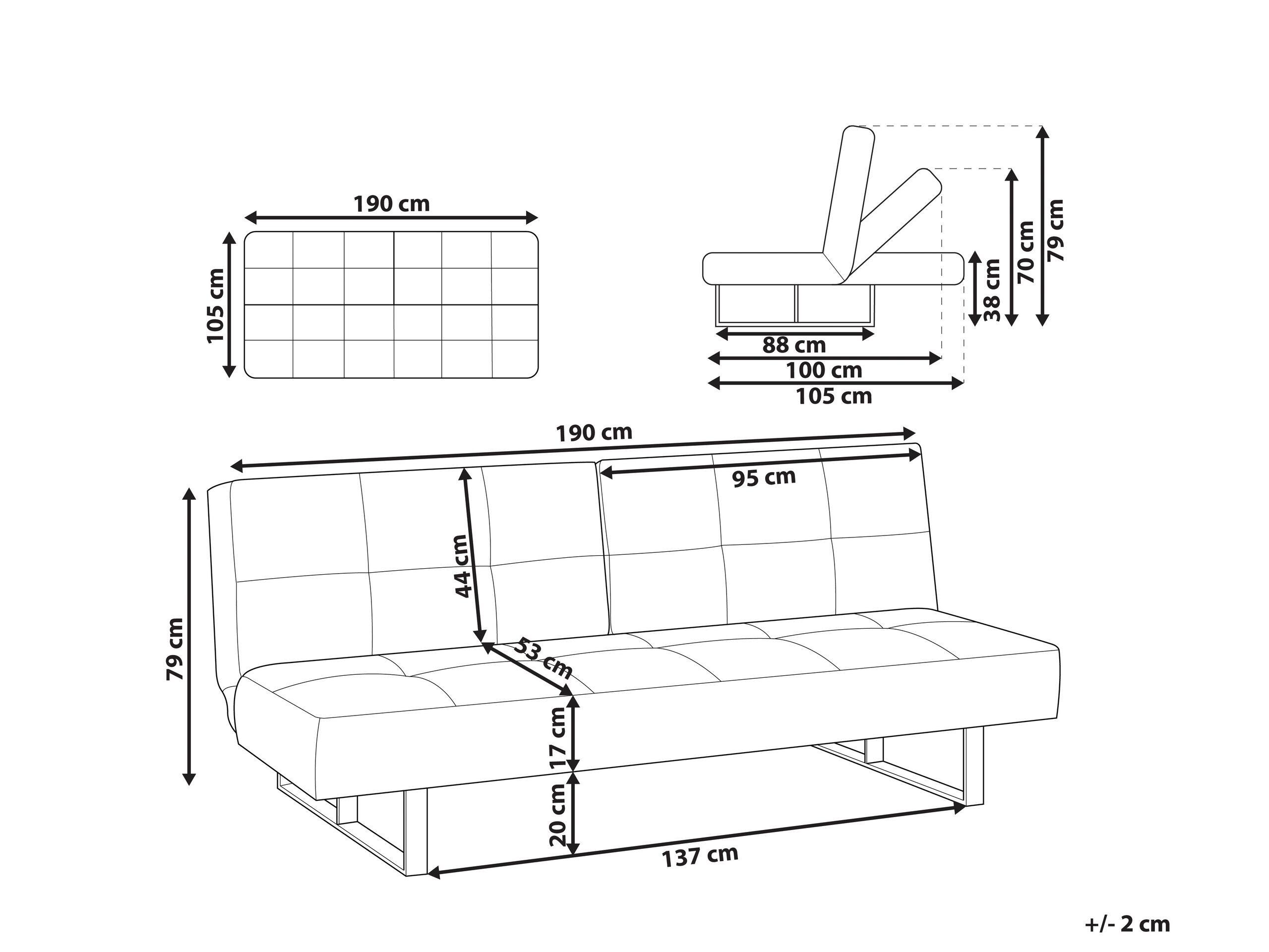 Beliani Schlafsofa aus Polyester Klassisch DUBLIN