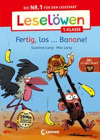 Leselöwen 1. Klasse - Jim ist mies drauf - Fertig, los ... Banane! Lang, Suzanne; Loewe Erstlesebücher (Hrsg.); Loewe Erstes Selberlesen (Hrsg.); Lang, Max (Illustrationen); Jüngert, Pia (Übersetzung) Gebundene Ausgabe