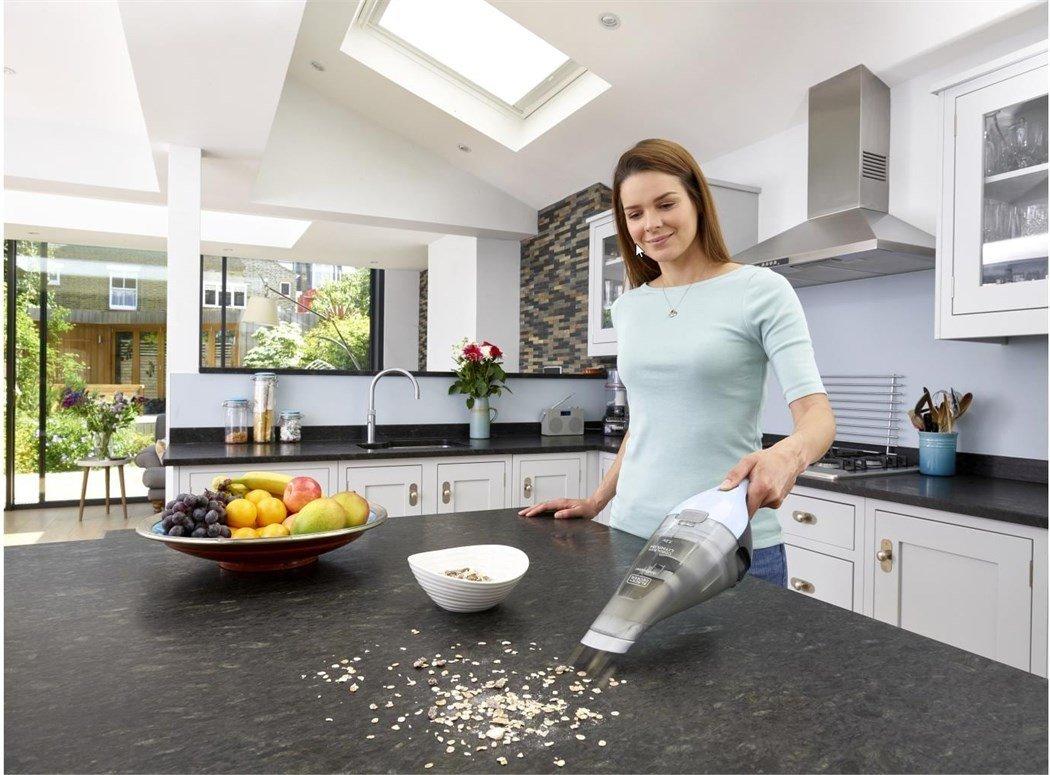 BLACK+DECKER Kabelloser (Tisch) Handstaubsauger ohne Beutel-NVC215W