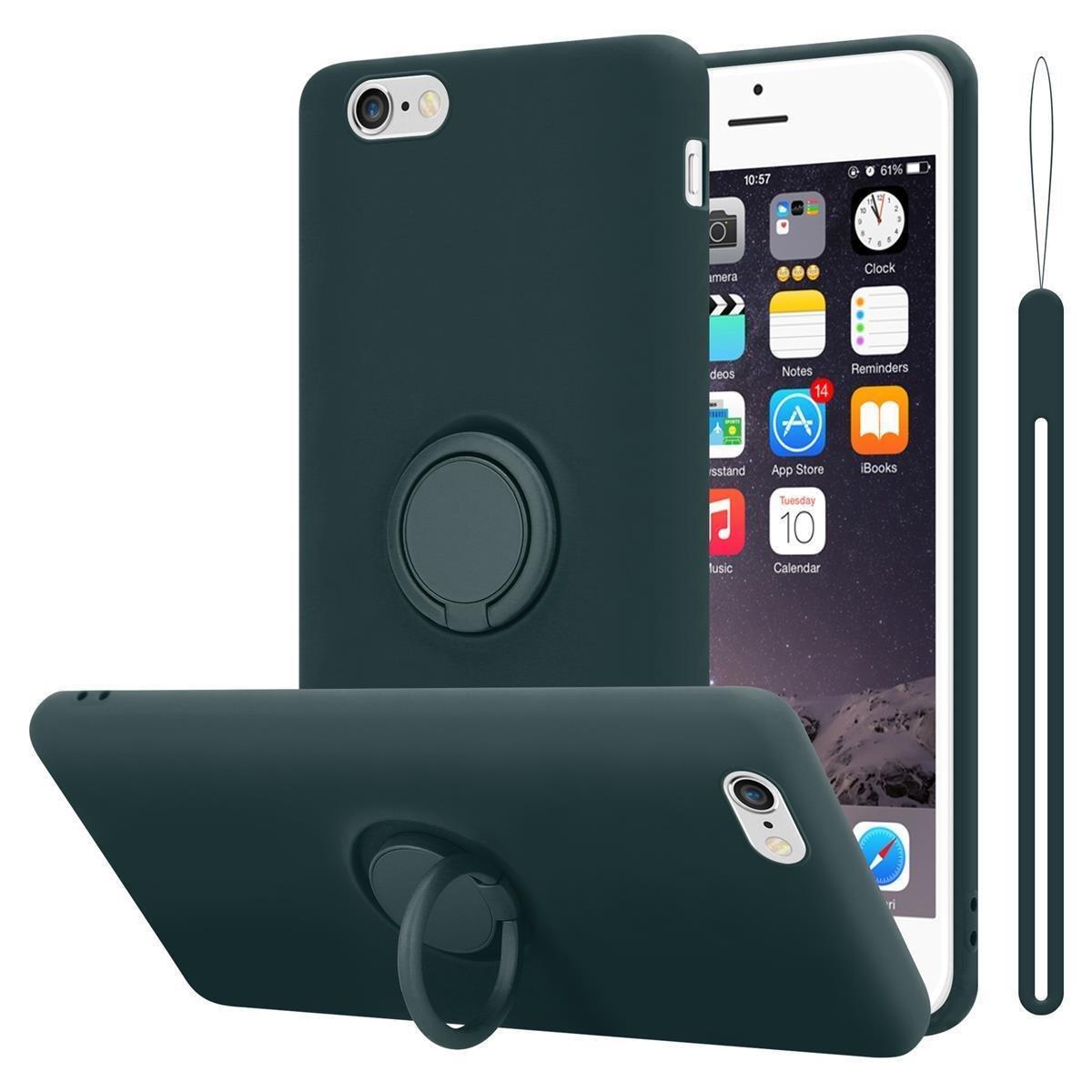 Cadorabo Hülle für Apple iPhone 6 6S TPU Silikon mit Ring Liquid