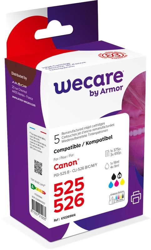 wecare WECARE Multi rebuilt 525/526 BKCMY CLI-526PACKWE z.Canon PIXMA iP 4850 19/4x9ml
