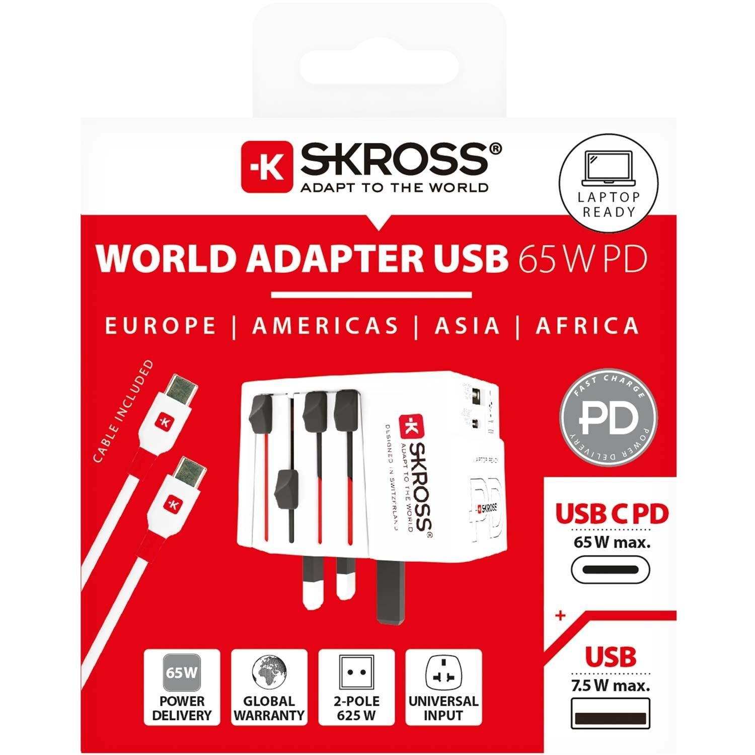 SKROSS 1.32976 Reiseadapter MUV USB AC65PD