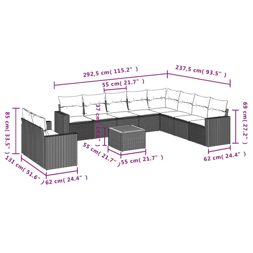 VidaXL Garten sofagarnitur poly-rattan