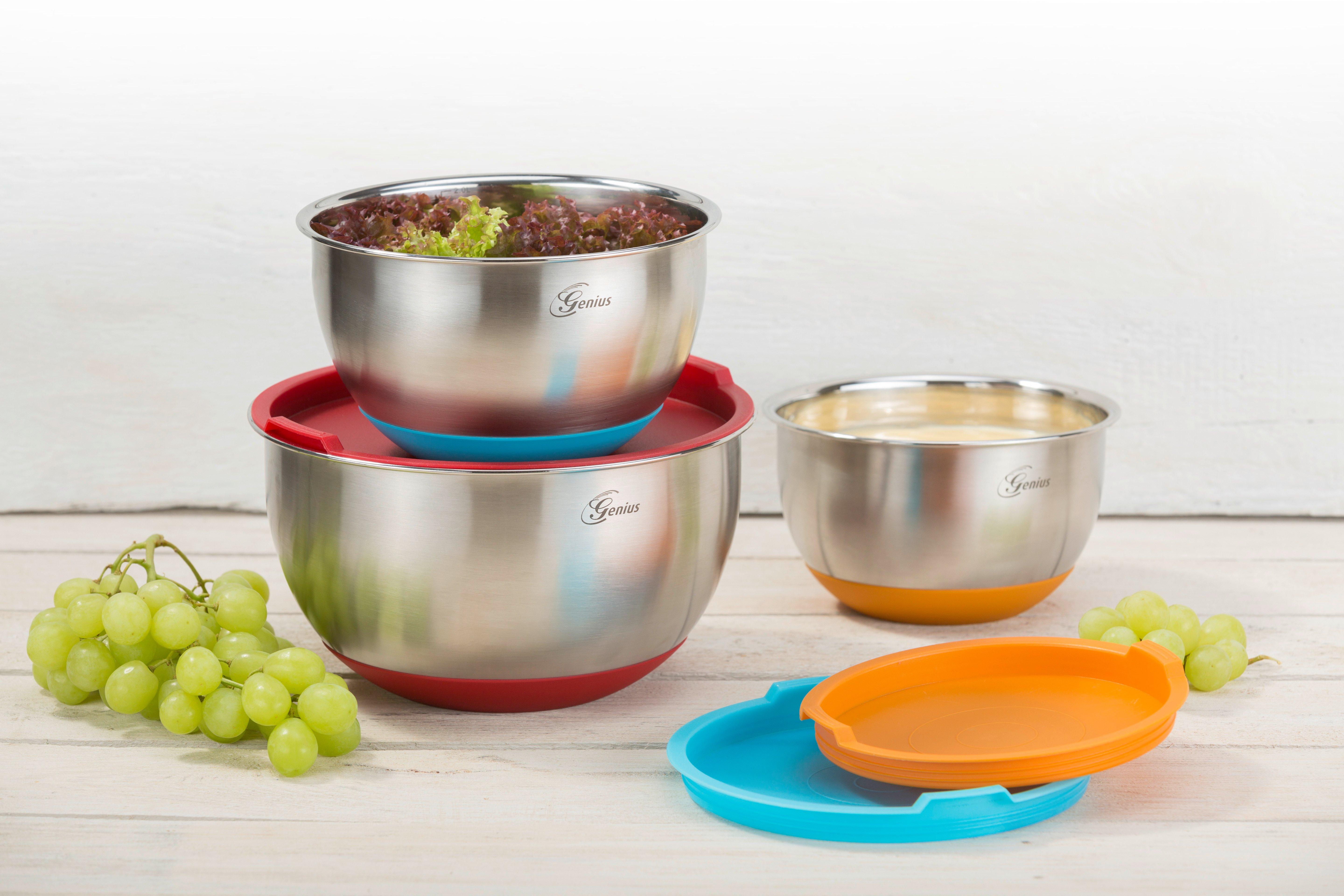 Genius Edelstahl Schüssel-Set mit Deckel 6tlg