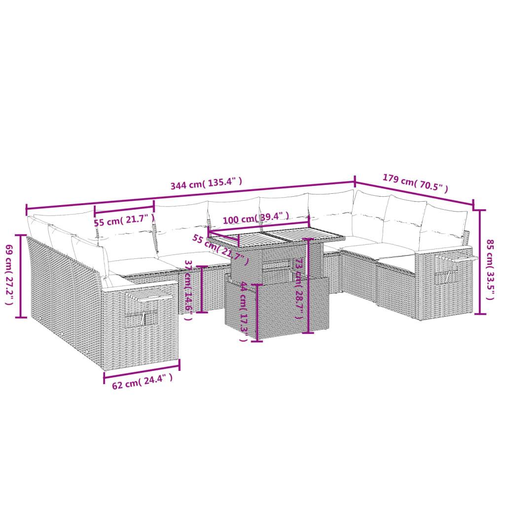 VidaXL Garten sofagarnitur poly-rattan