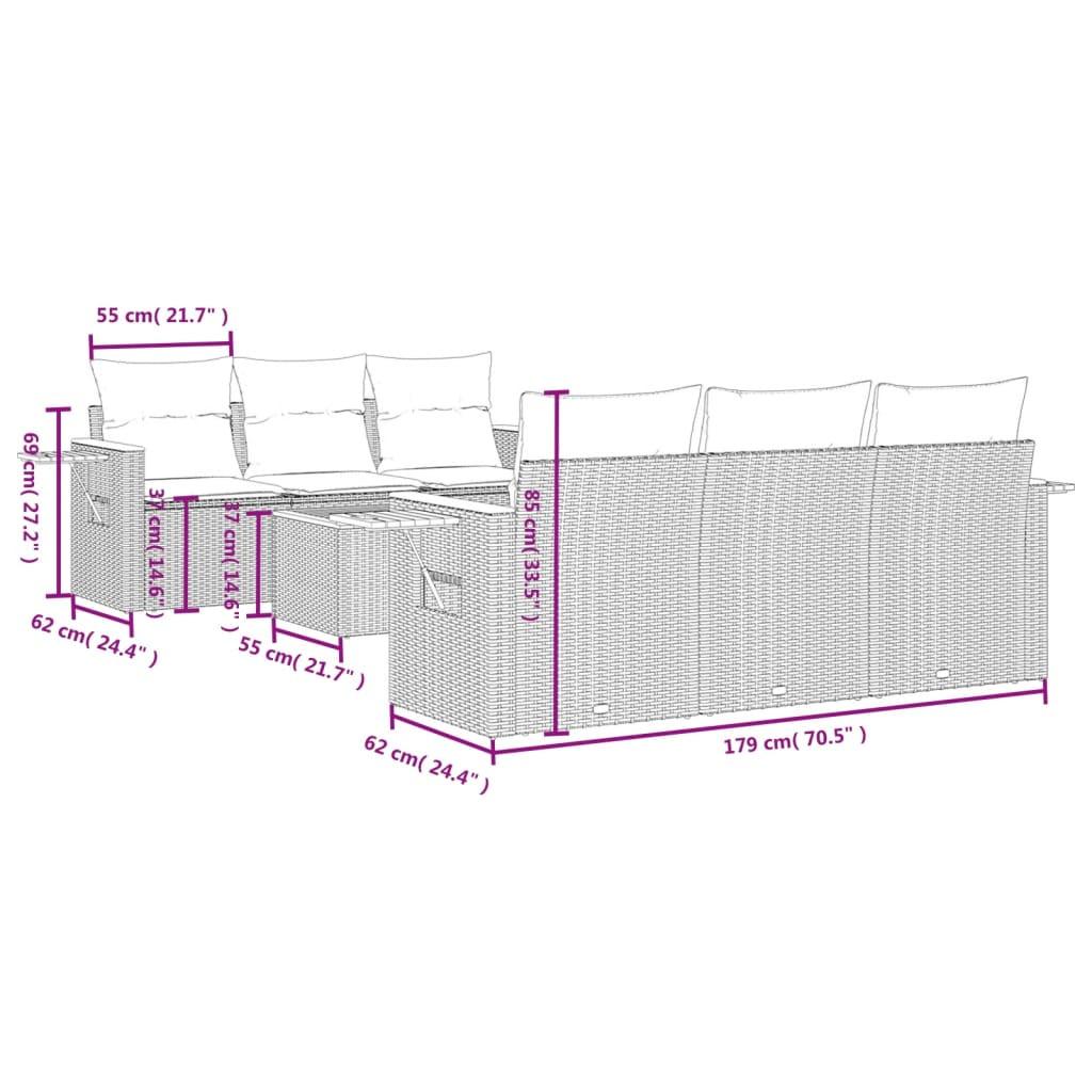 VidaXL Garten sofagarnitur poly-rattan