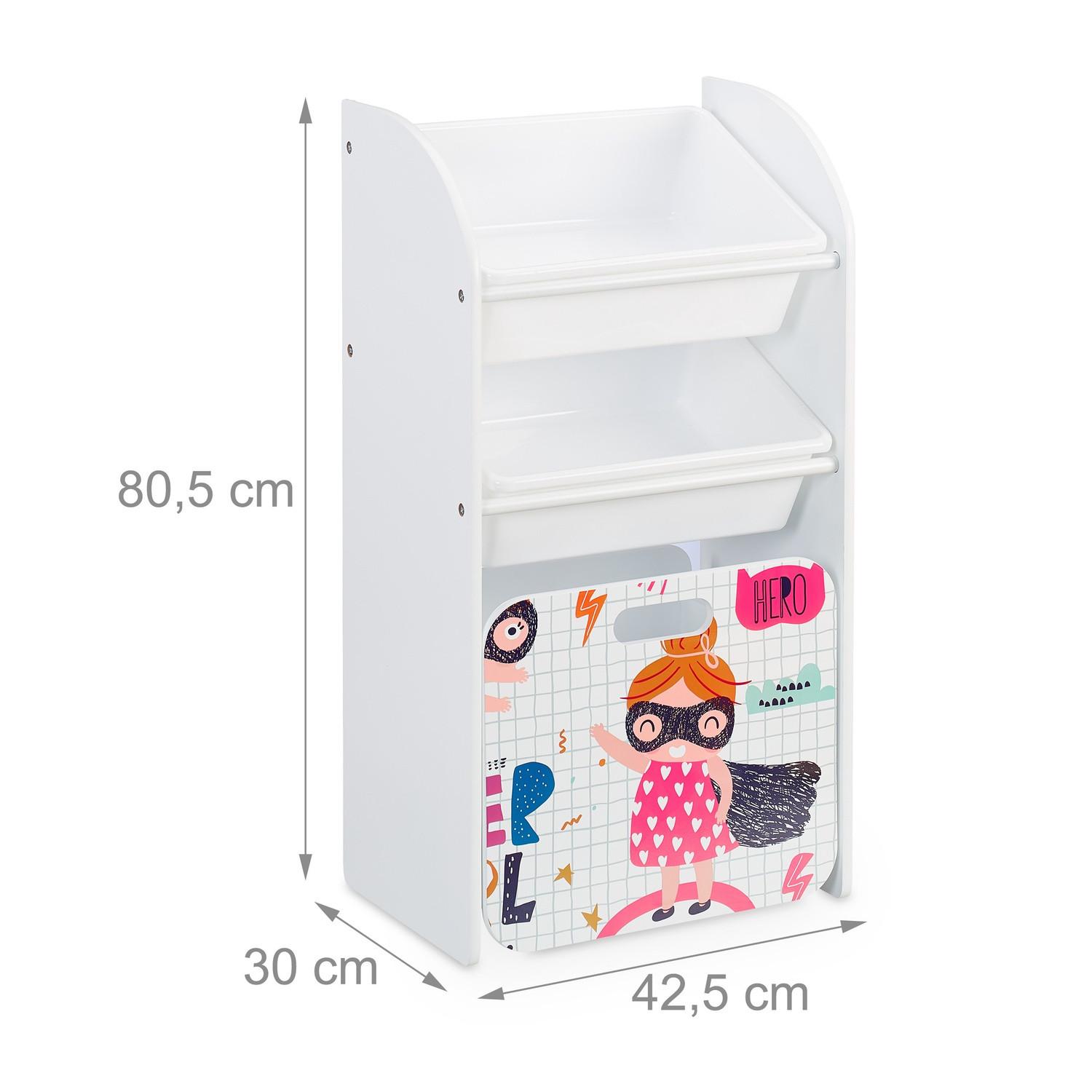 Northix Schmales Kinderregal mit Heldenmotiv