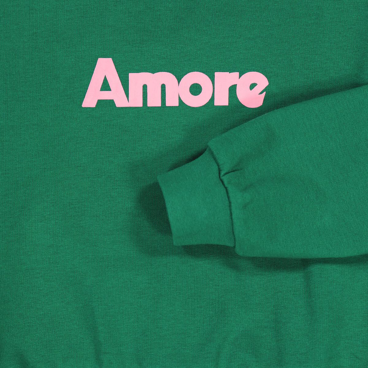 La Redoute Collections Rundhals-Sweatshirt mit Schriftzug Amore