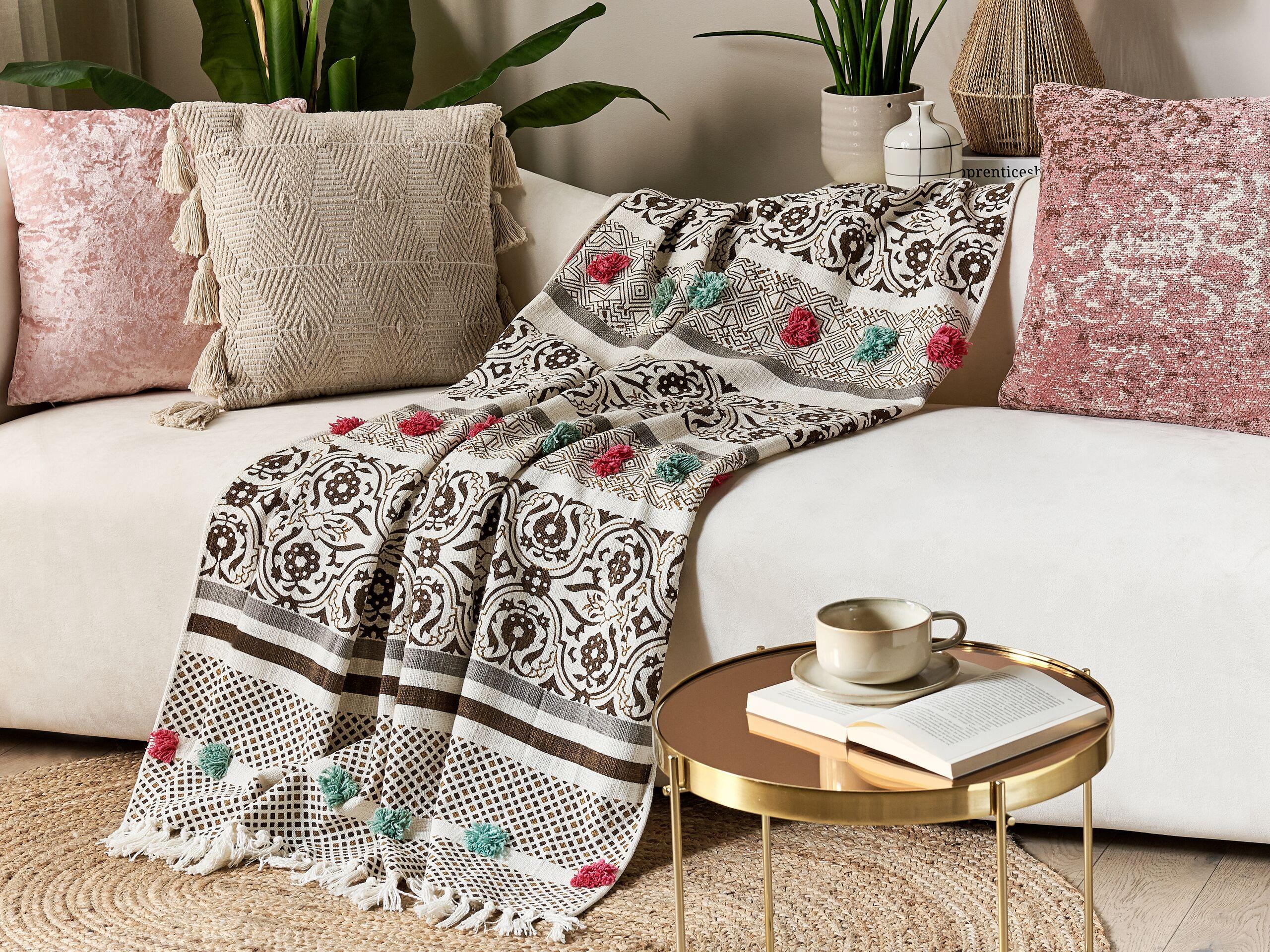 Beliani Kuscheldecke aus Baumwolle Klassisch CHINSURAH