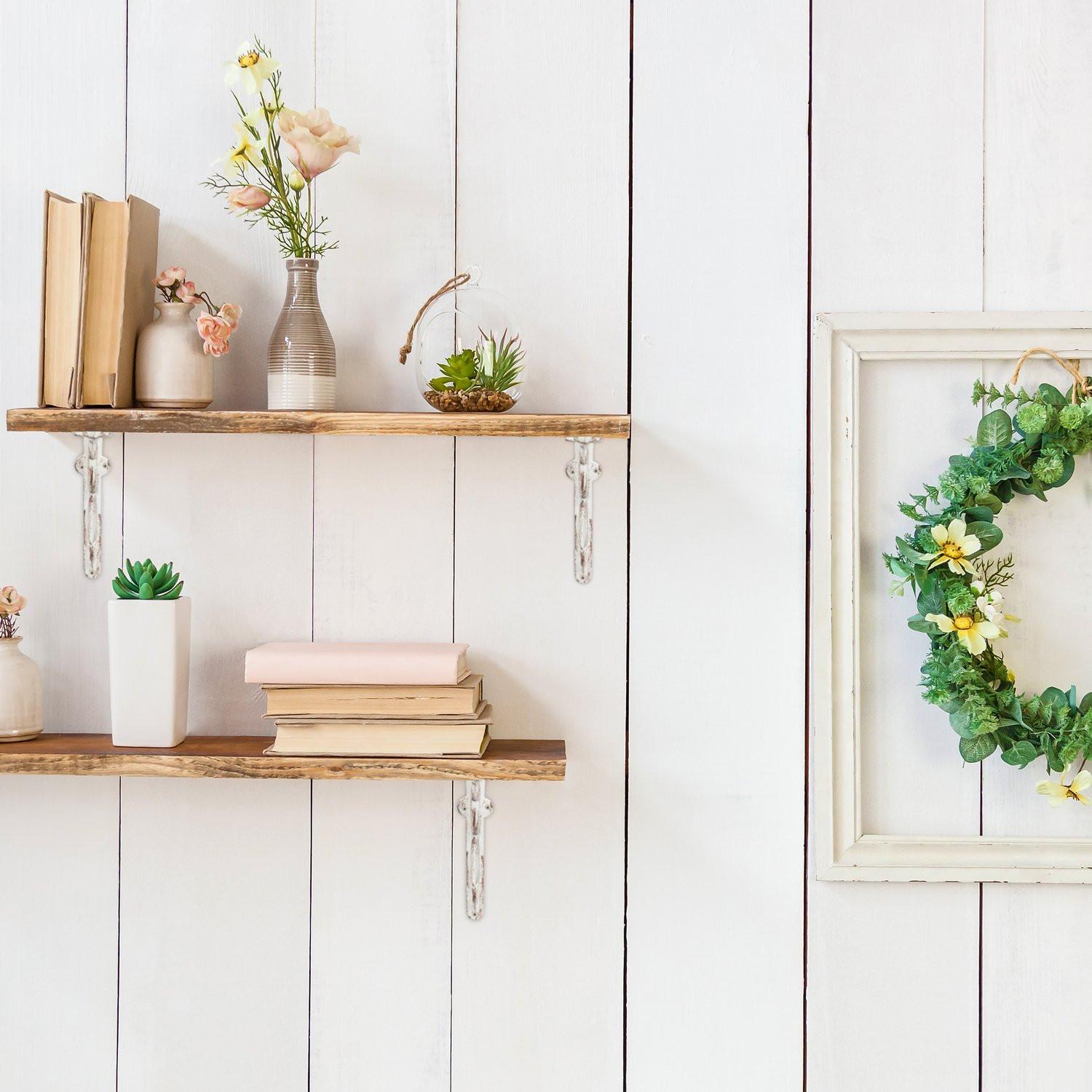 B2X 2x Regalhalterung mit französischer Lilie aus Gusseisen