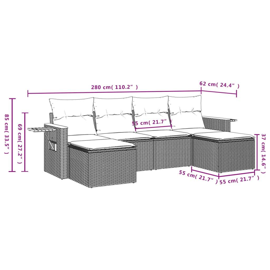 VidaXL Garten sofagarnitur poly-rattan