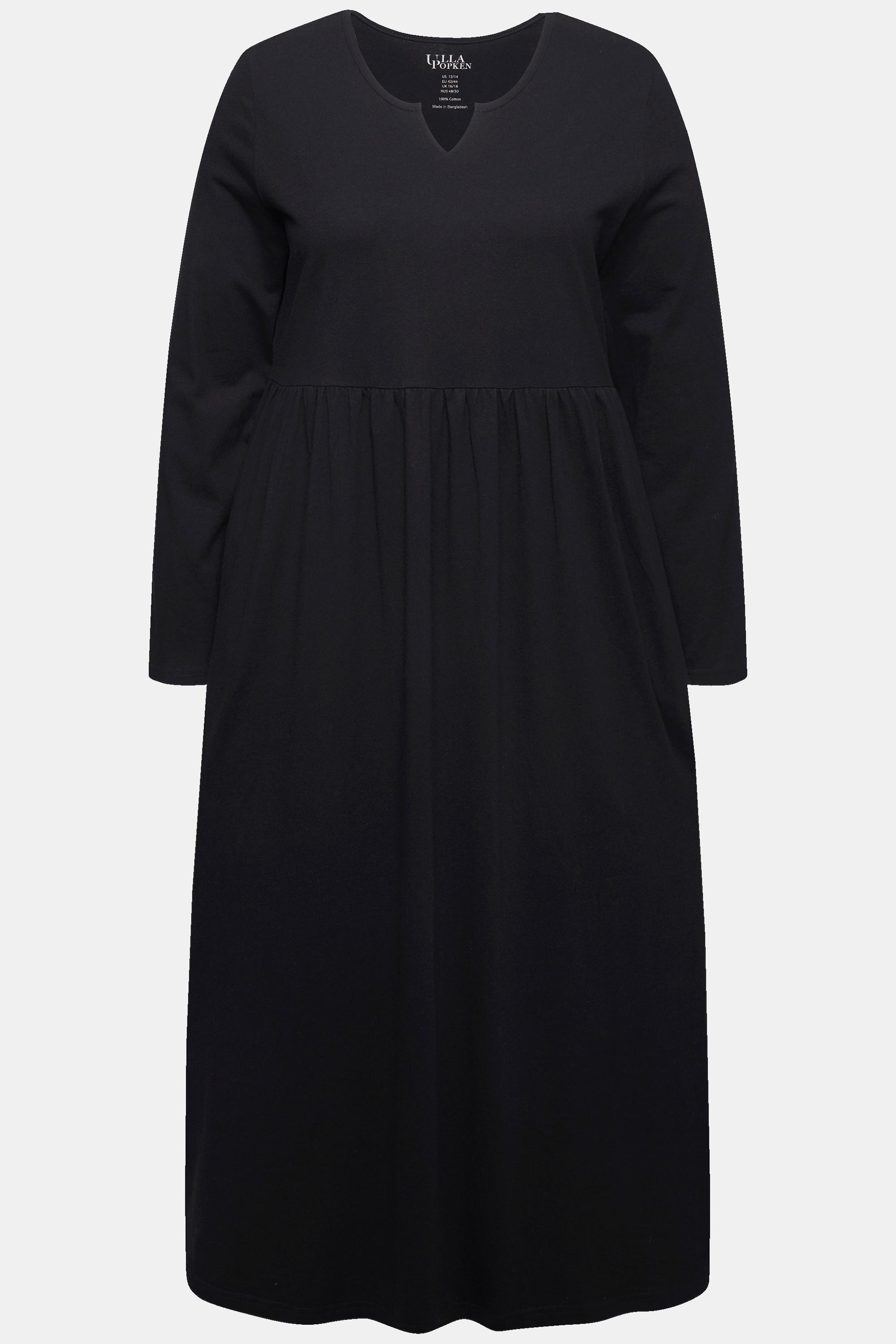 Ulla Popken A-Linie Jersey Tunika-Ausschnitt Langarm Kleid