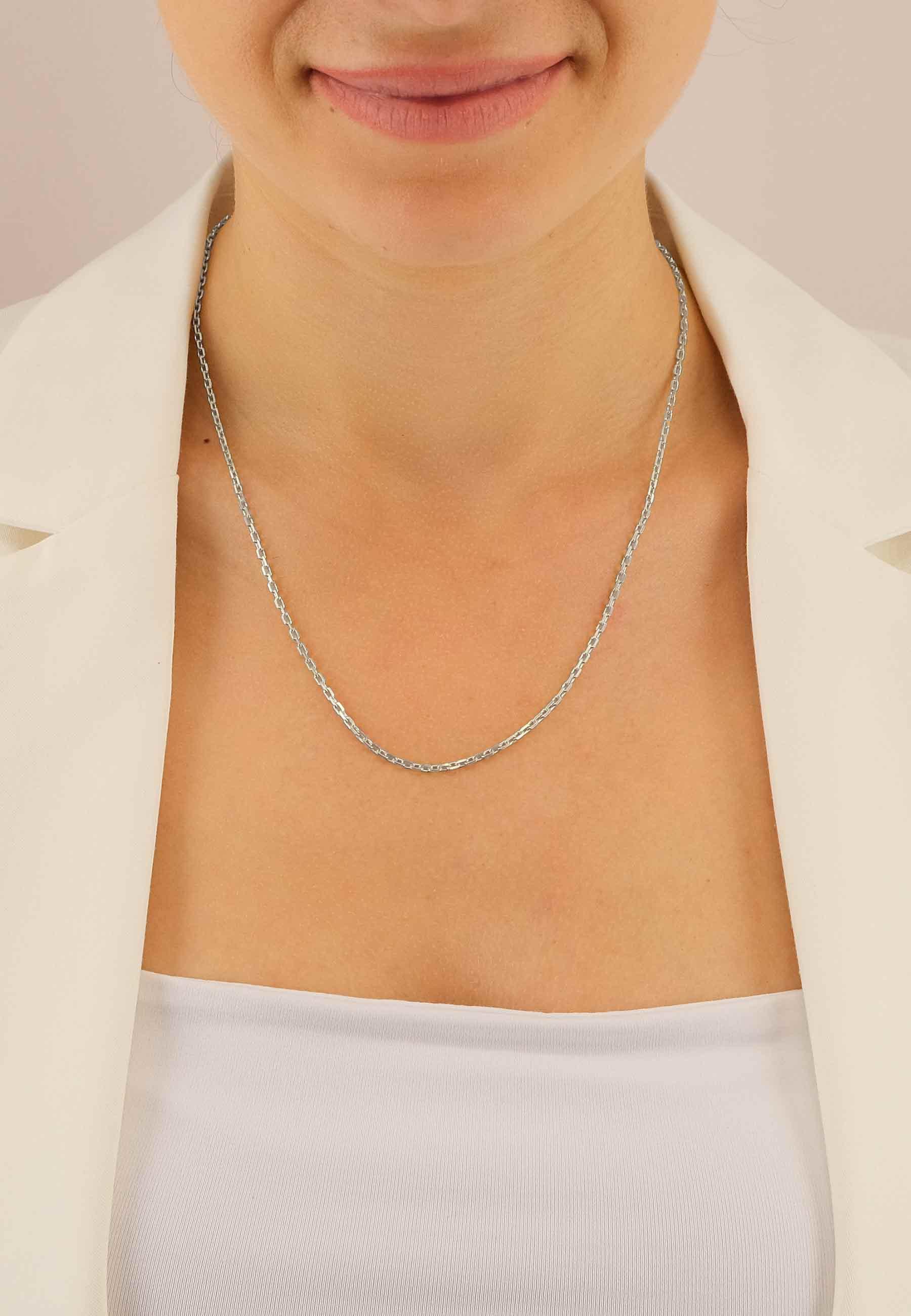 MUAU Schmuck Collier Anker Weissgold 750, 2mm, 45cm