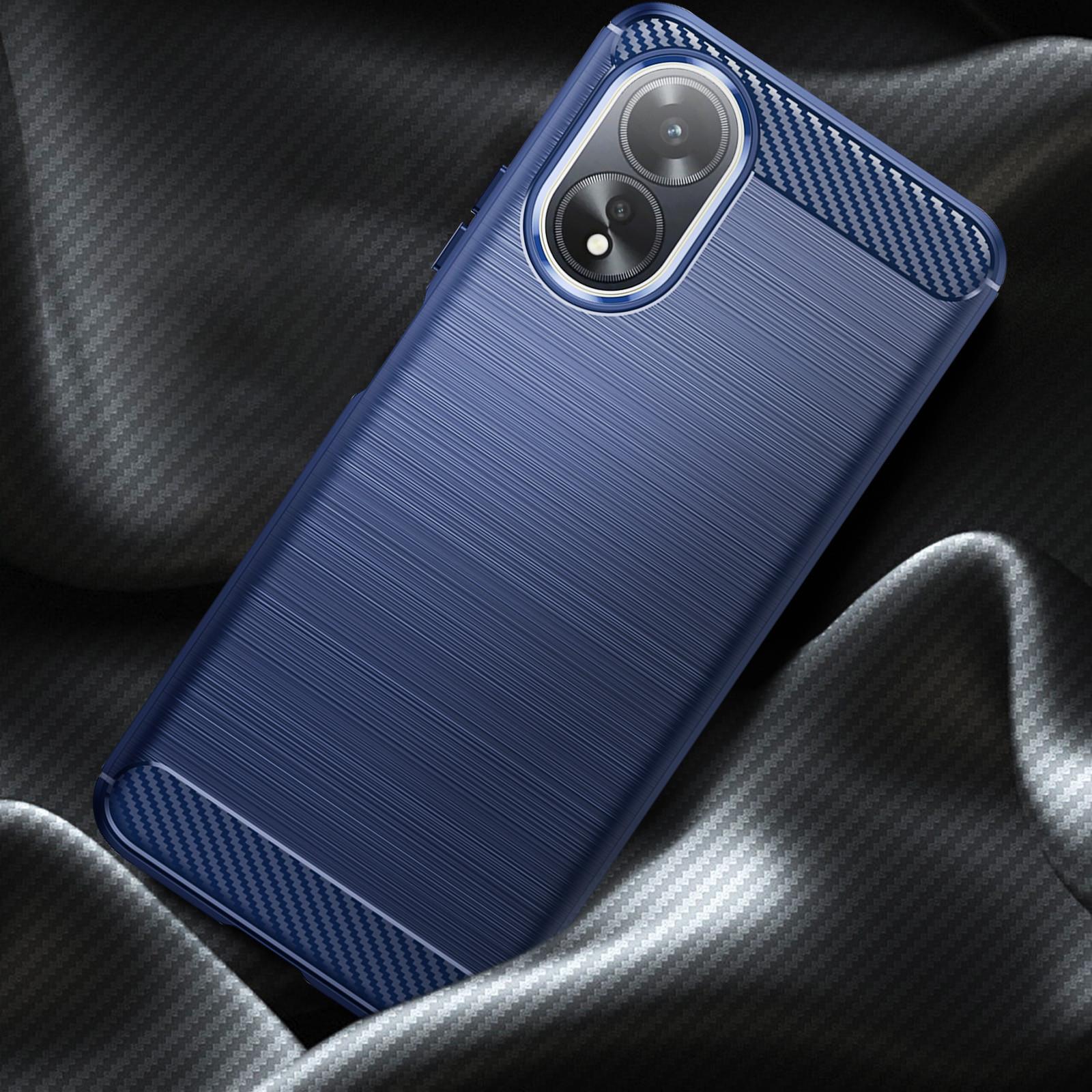 Avizar Carbon Hülle Oppo A38 Blau