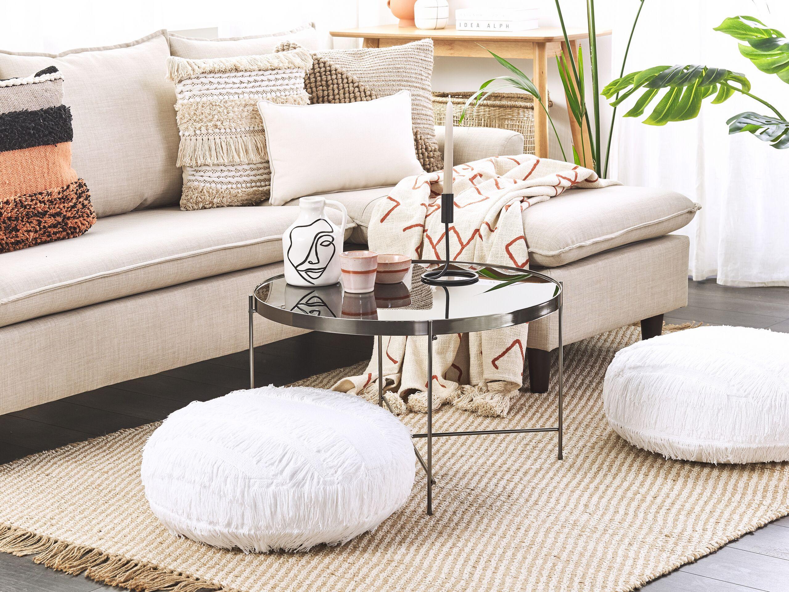 Beliani Pouf aus Baumwolle Skandinavisch OULAD