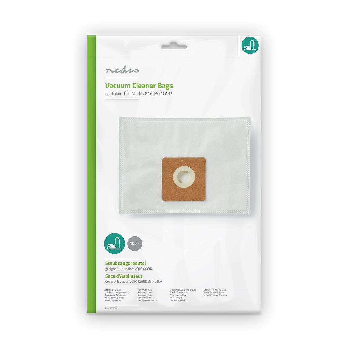 Nedis Staubsaugerbeutel | 10 Stk. | Synthetisch | Meistverkauft für: Nedis VCBG100xx | Weiß