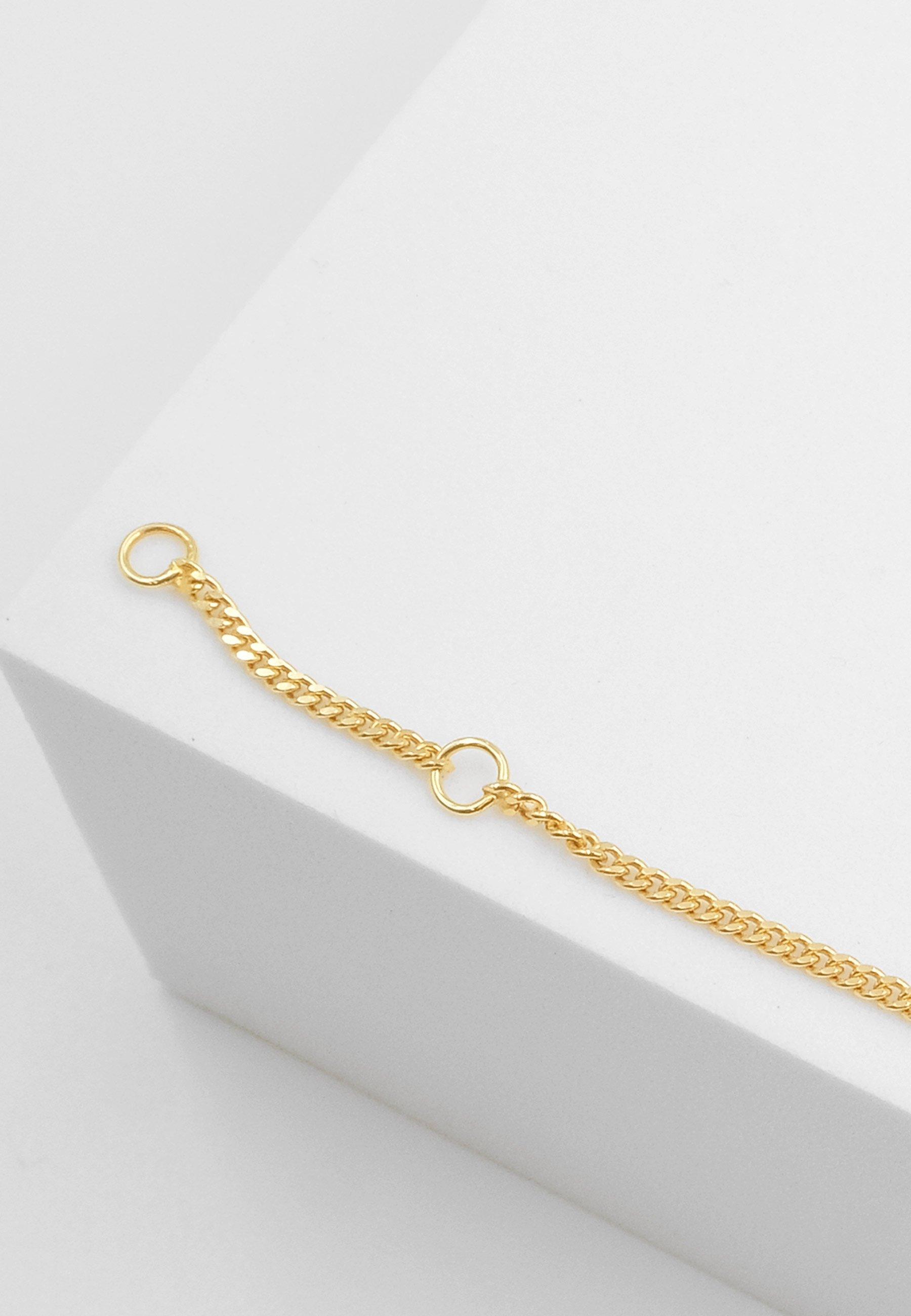 MUAU Schmuck ID-Bracelet Panzer Gelbgold 750 Schild diamantiert, 1.7mm, 14cm