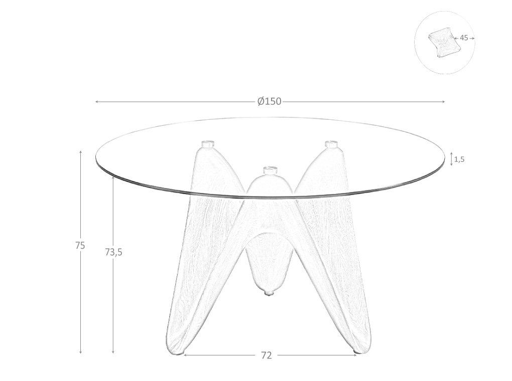 ANGEL CERDA Esstisch runde gehärtetes Glas