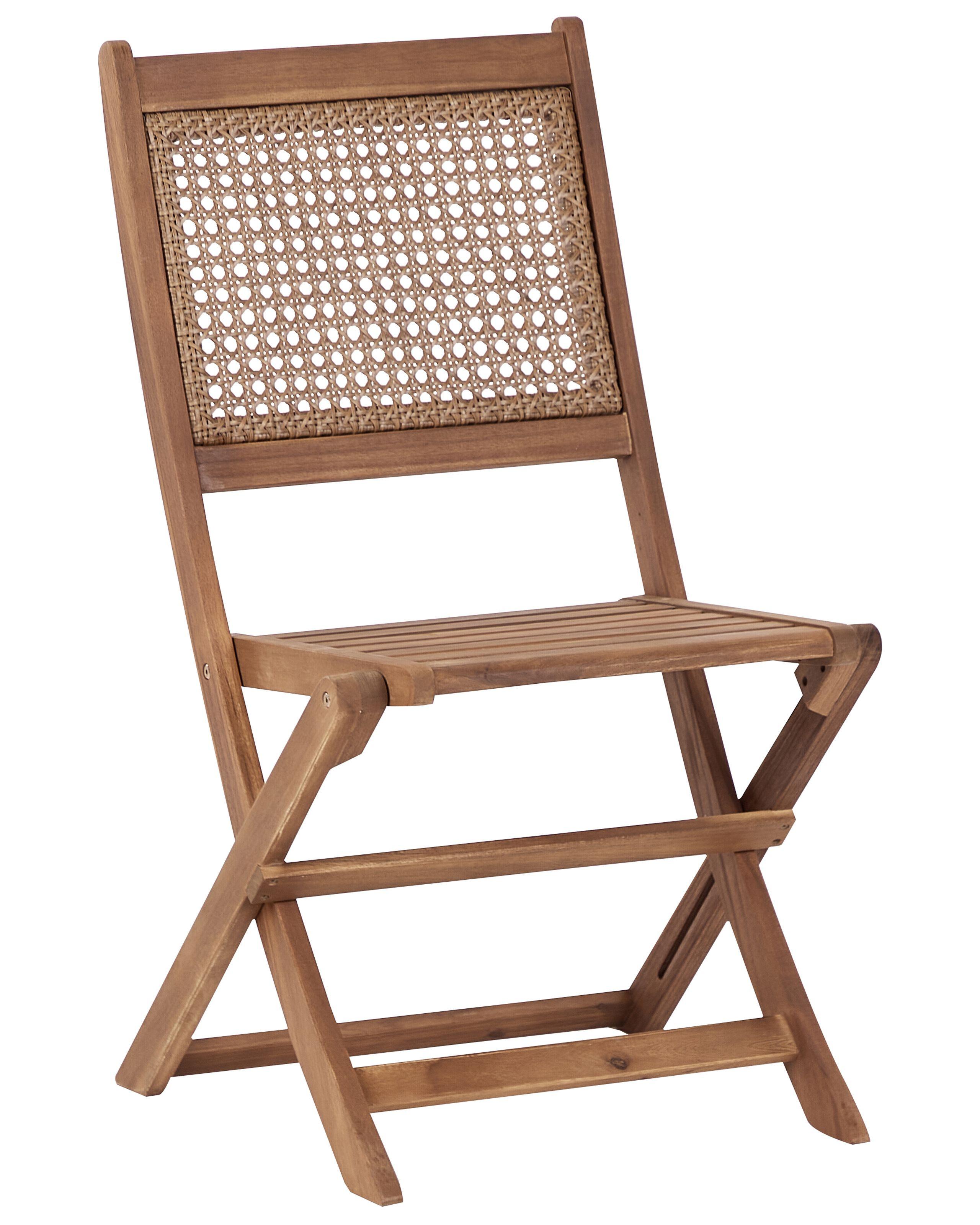 Beliani Gartenstuhl 2er Set aus FSC® zertifiziertes Akazienholz Klassisch PARAGGI