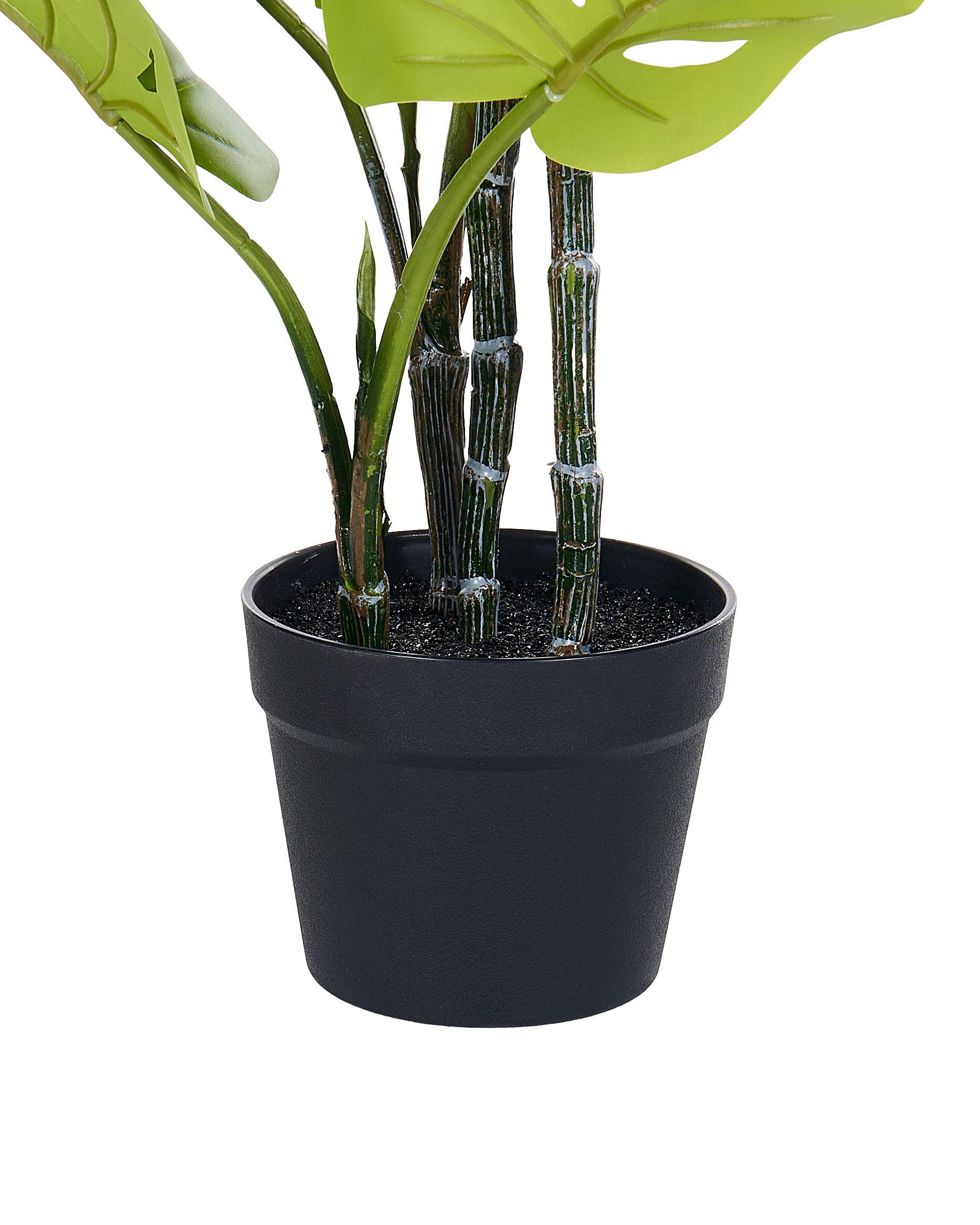 Beliani Kunstpflanze aus Kunststoff Boho MONSTERA PLANT