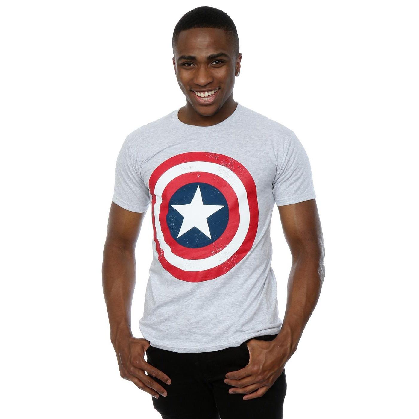 MARVEL Captain America Distressed Shield T-Shirt