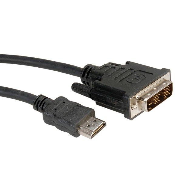 Roline ROLINE Kabel DVI (18+1) ST - HDMI ST 1,0m