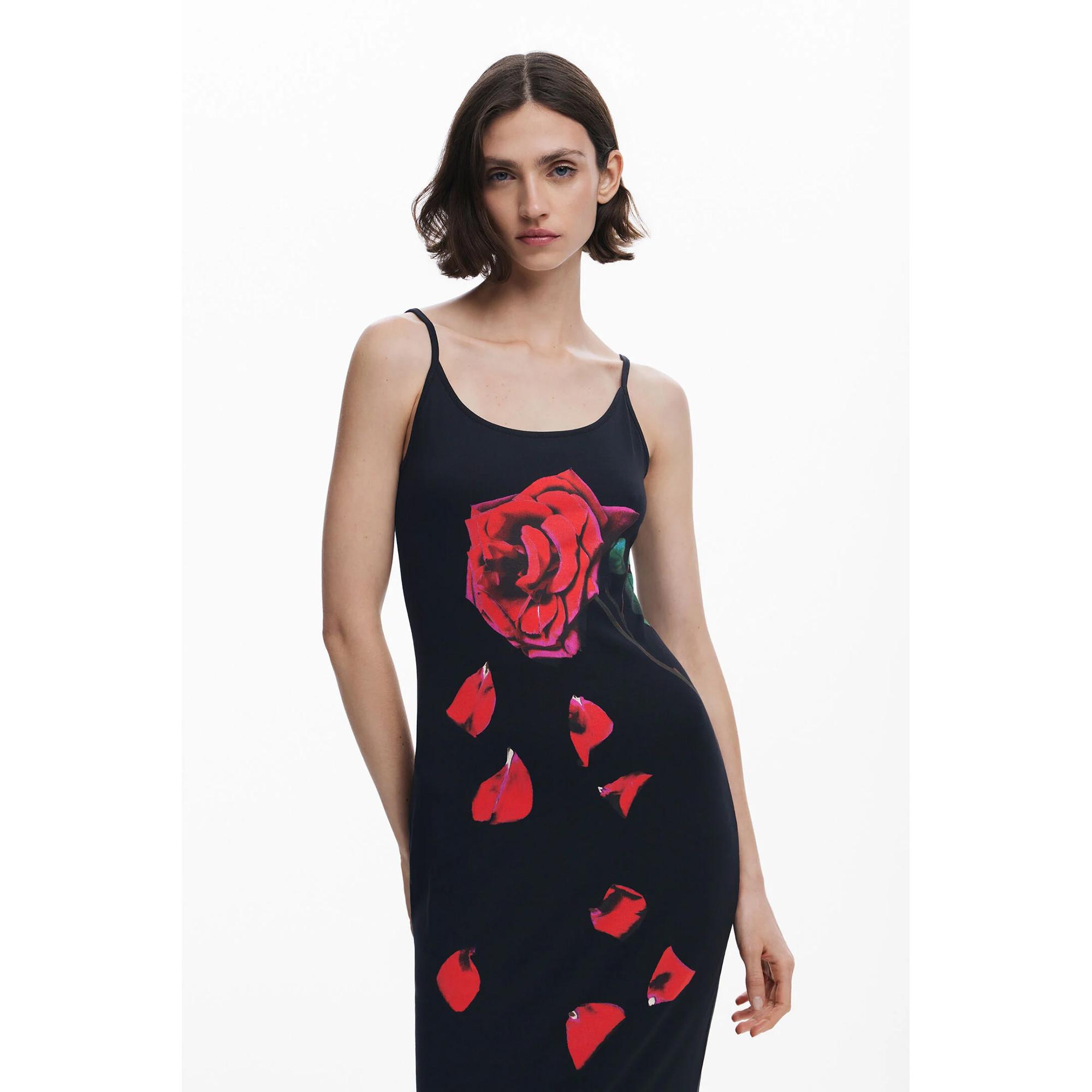 Desigual Ärmelloses Midikleid mit Rosendruck