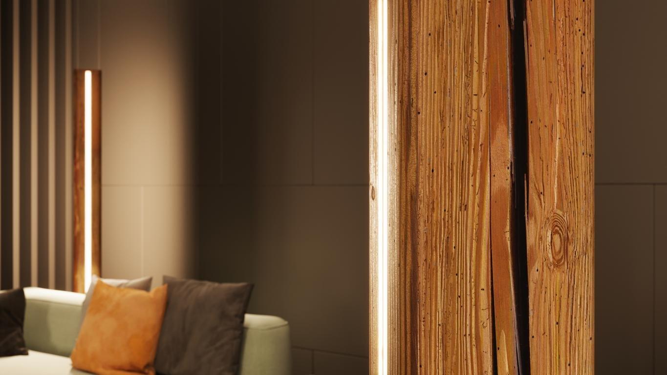 Stehlampe Infigo - Fichten Altholz