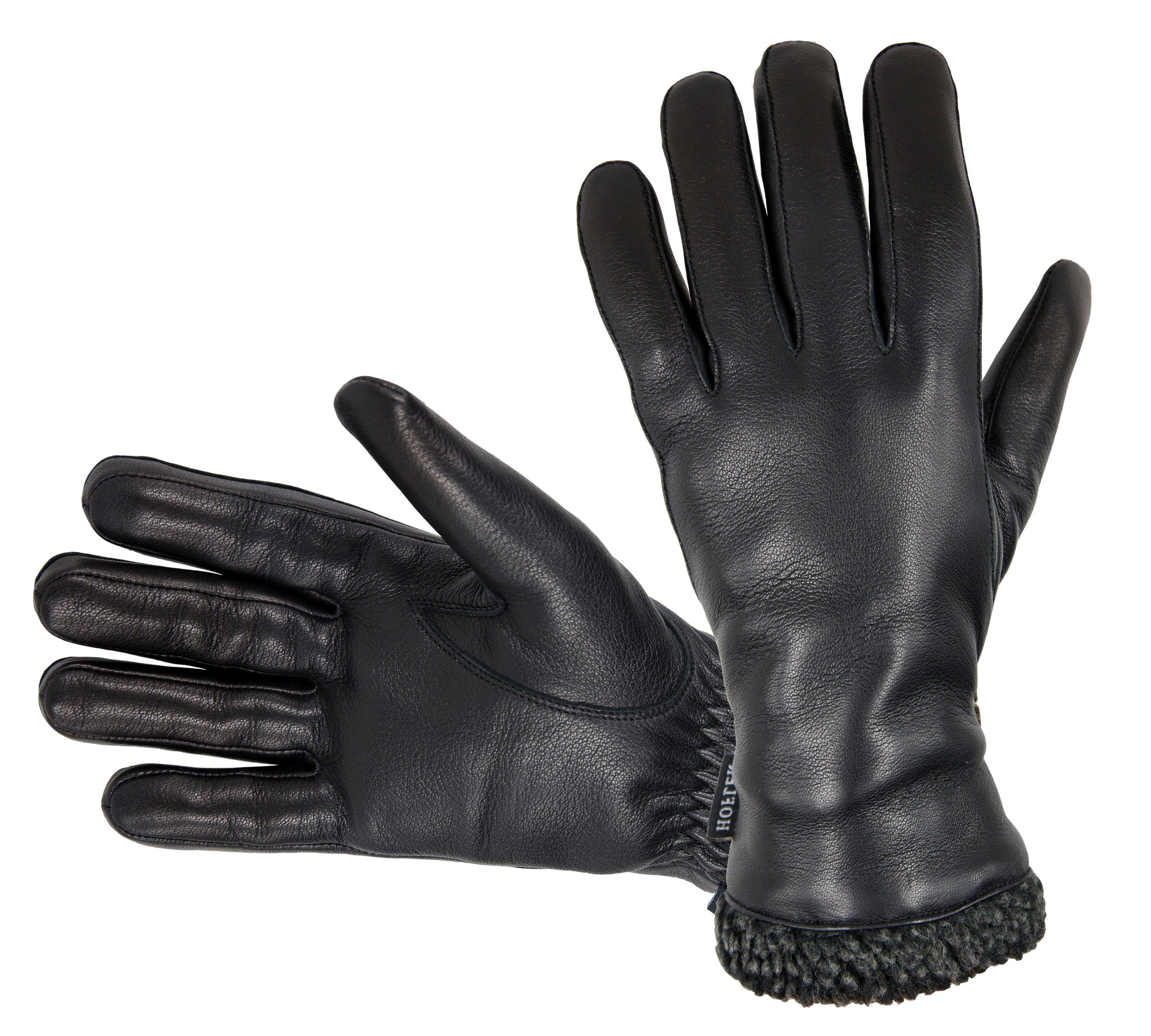 HOFLER Lederhandschuhe , aus A-Grade Leder mit warmem Fleece lining,
