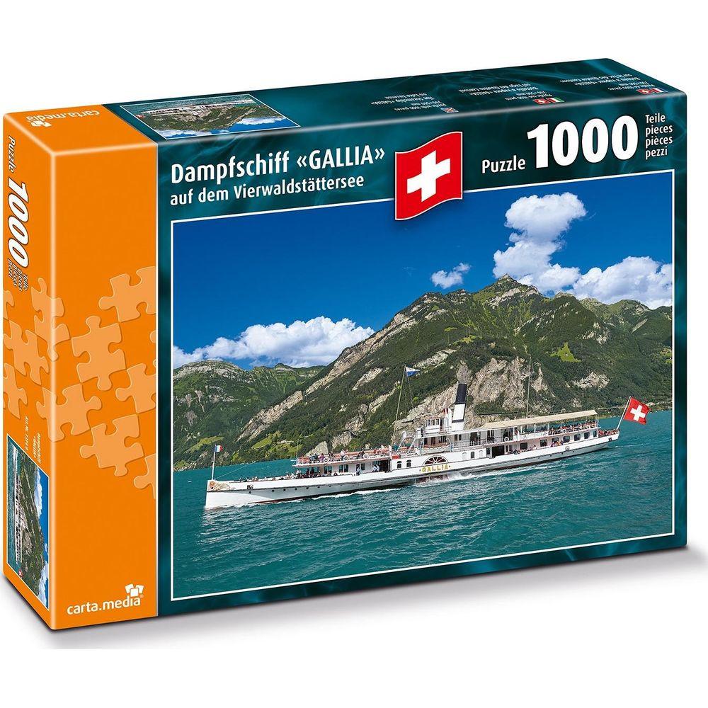 Carta.Media Puzzle Dampfschiff Gallia Vierwaldstättersee (1000Teile)