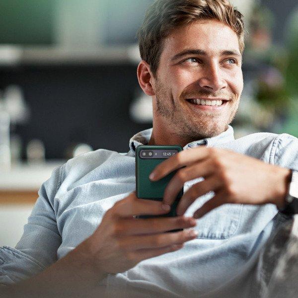 Avizar Lederhülle Galaxy Z Flip Dunkelgrün