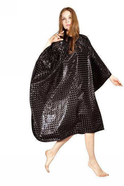 TREND-DESIGN Wasch- und Schneideumhang 3D Schwarz, Polyester+PU 138 x 146 cm