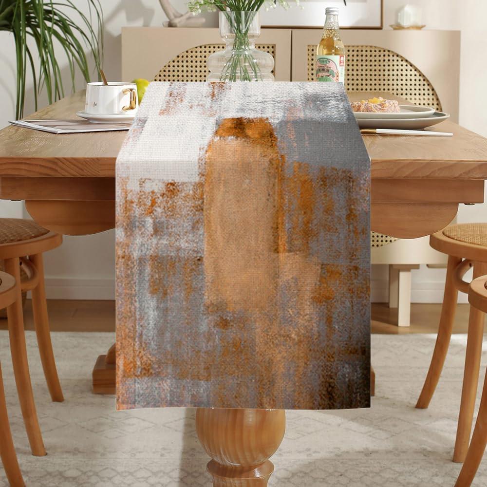 Alopini Läufer Tisch Boho Leinen Tischläufer abwaschbar Landhausstil Tisch