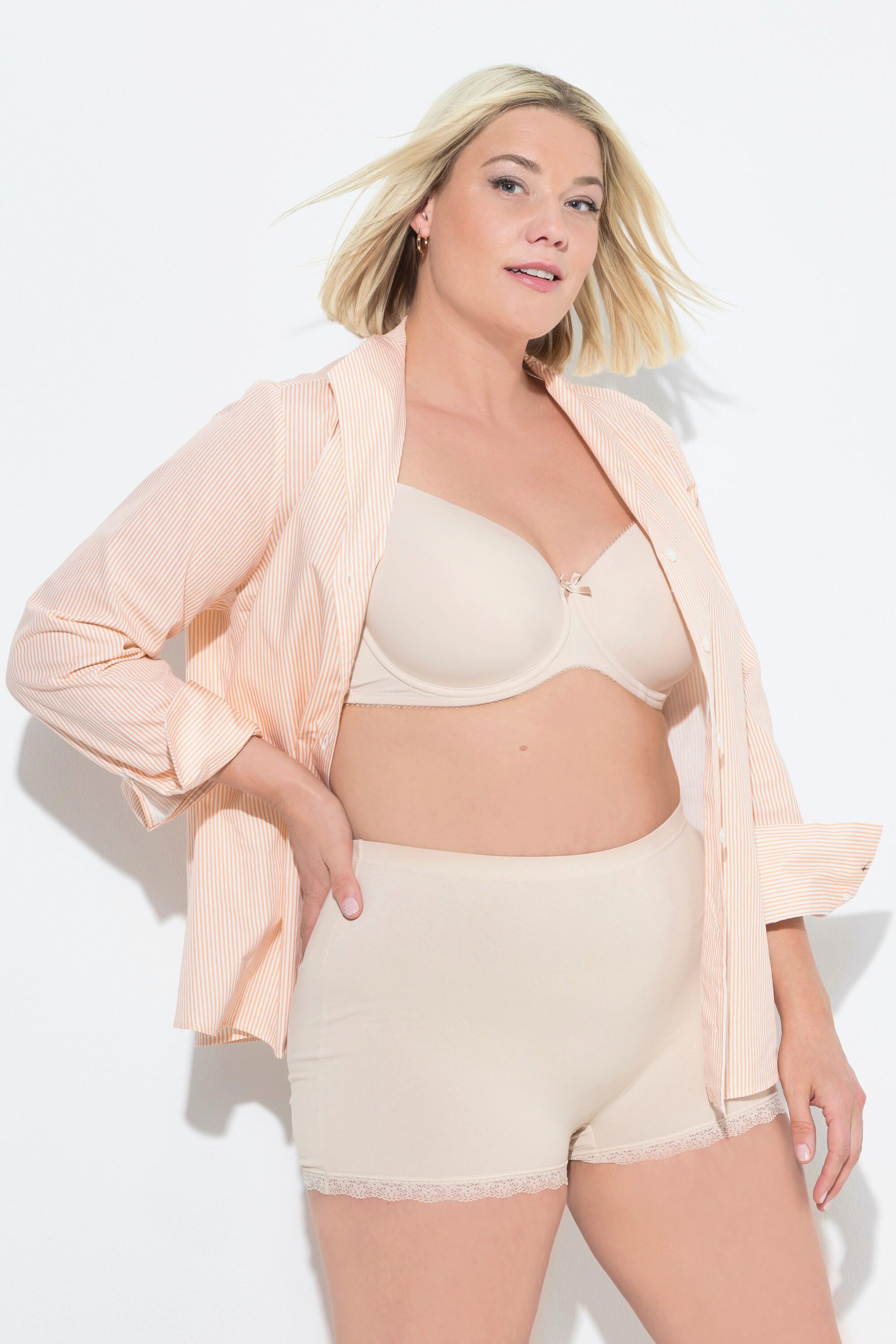 Ulla Popken Pantys, 3er-Pack, Spitzenband