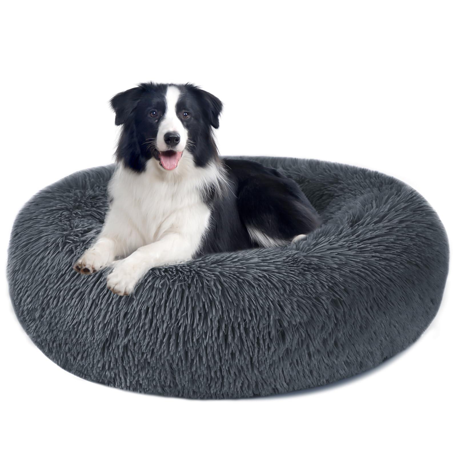 Alopini Hundebett Hundekissen Flauschig rund aus Plüsch - Donut