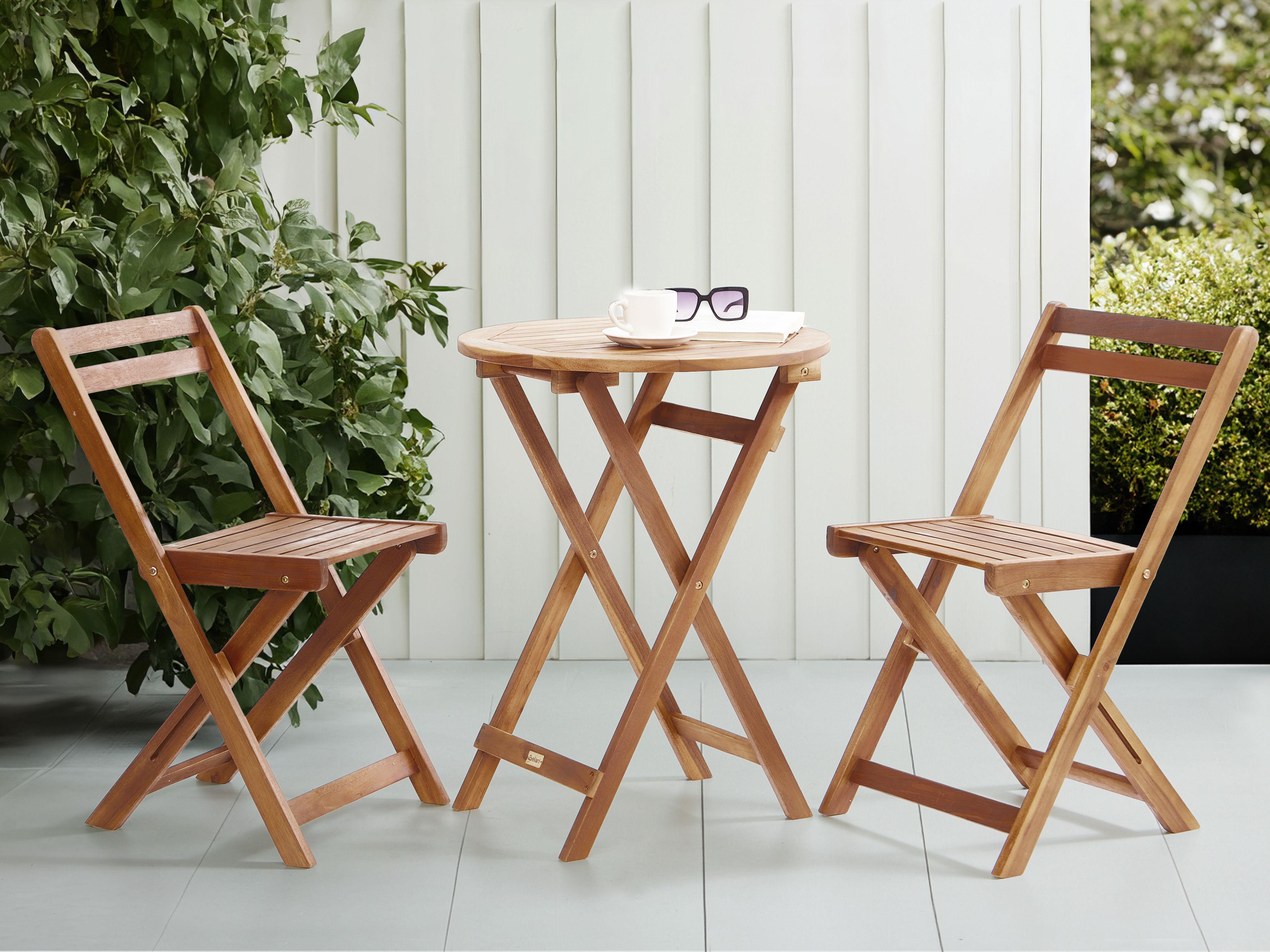 Beliani Bistro Set aus Akazienholz Rustikal SACILE