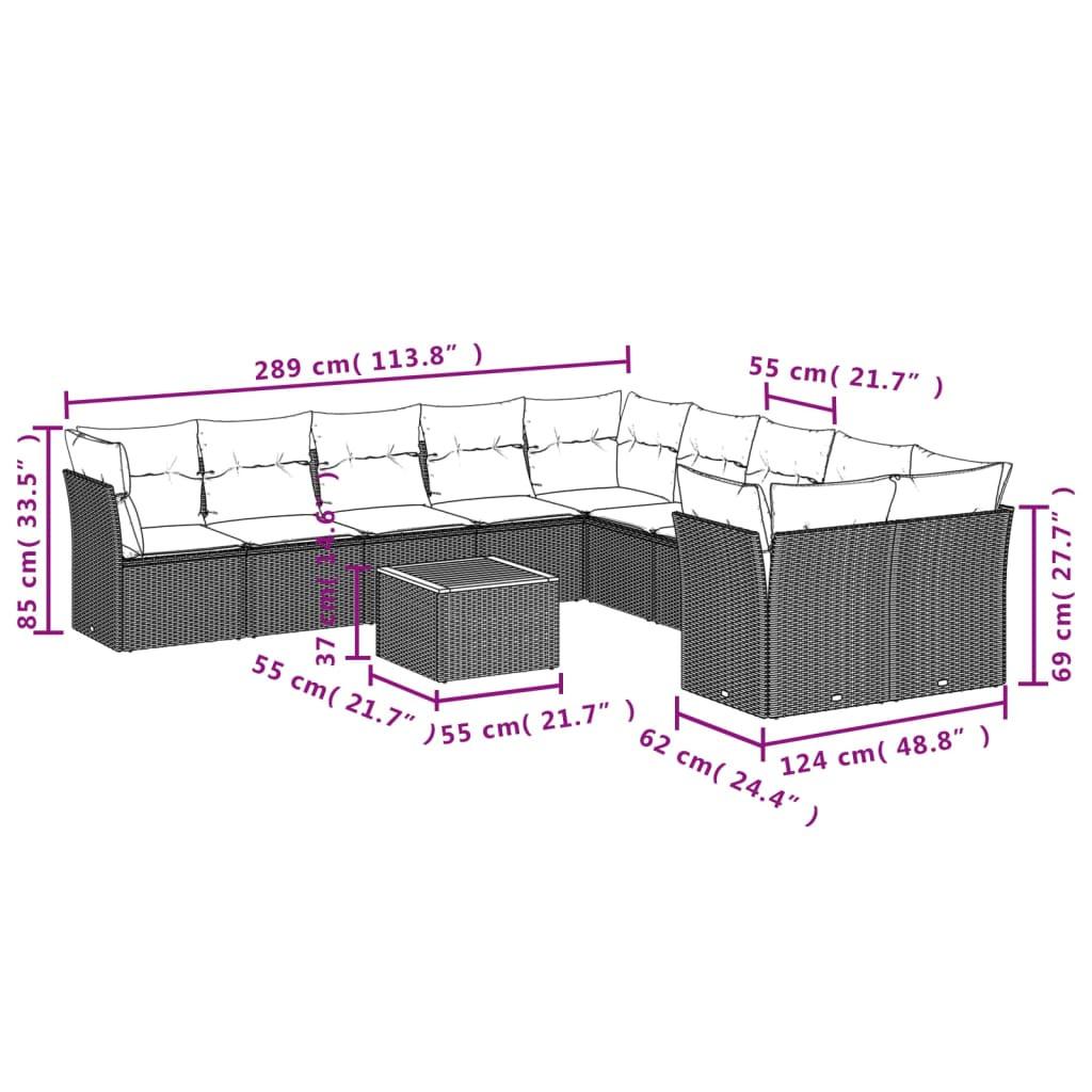 VidaXL Garten sofagarnitur poly-rattan