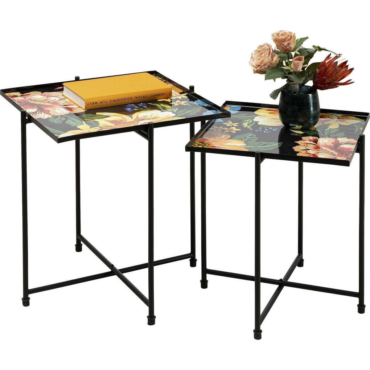 KARE Design Beistelltisch Flowers Garden Square (2er-Set)