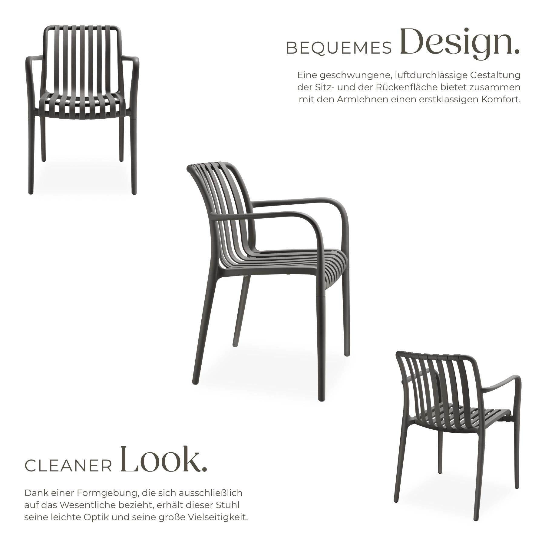 Tectake Gartenstühle wetterfest und UV-beständig platzsparend stapelbar