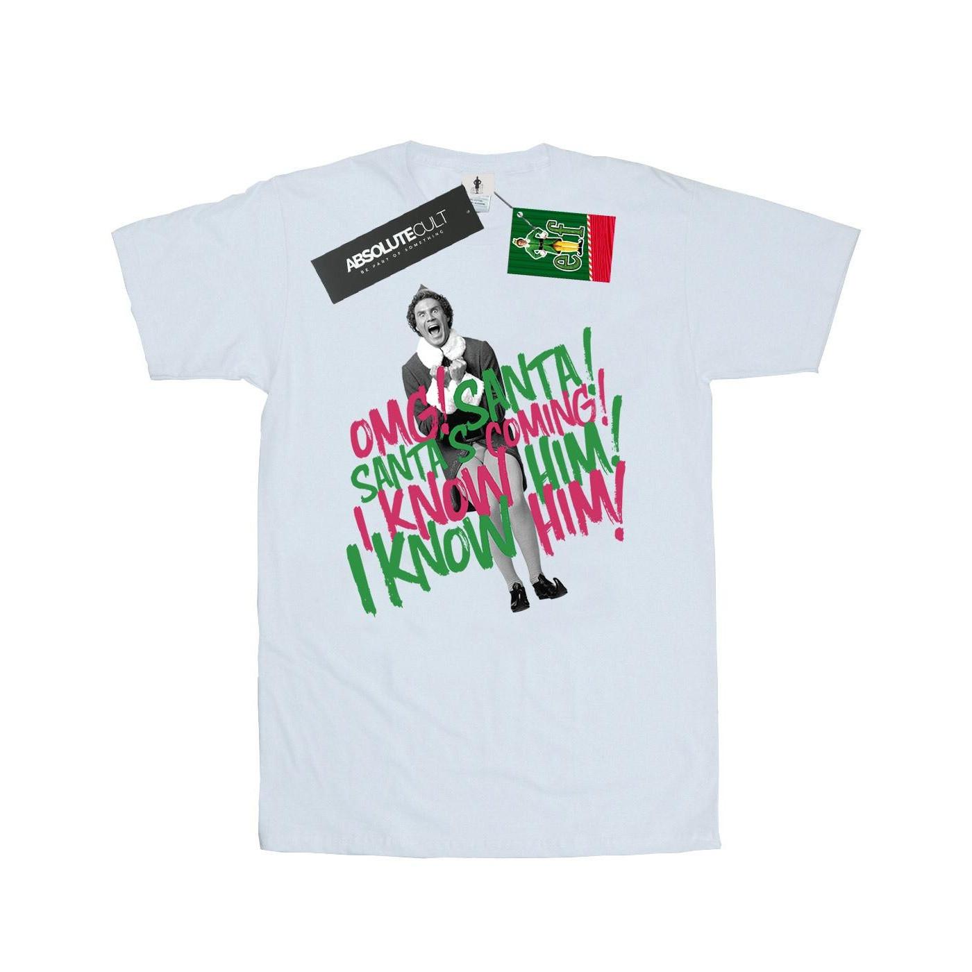 Elf Santa's Coming Bedrucktes T-Shirt