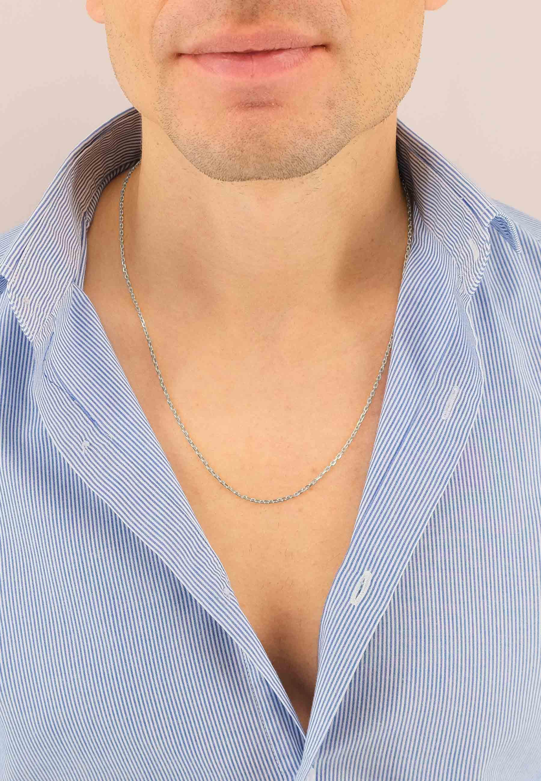 MUAU Schmuck Collier Anker Weissgold 750, 1.8mm, 50cm