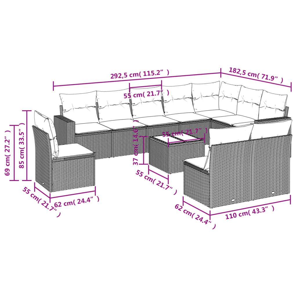 VidaXL Garten sofagarnitur poly-rattan