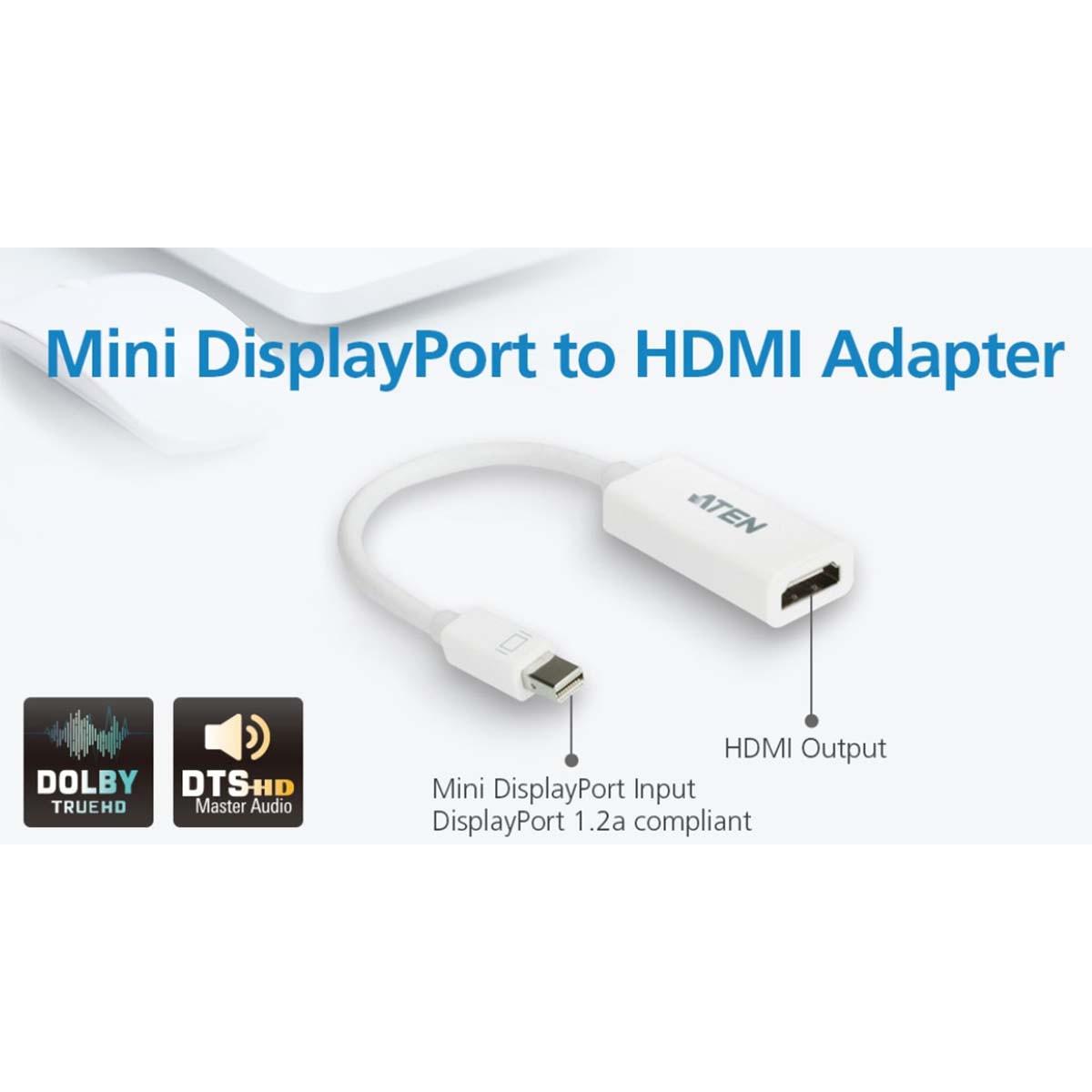 Nedis Mini Displayport Kabel Mini DisplayPort-hane - HDMI Kontakt 0.15 m Vit
